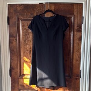 Elie Tahari Short Sleeve Dart Fit and Flare Dress